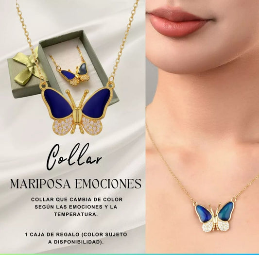 Collar Mariposa Emociones + Caja REGALO